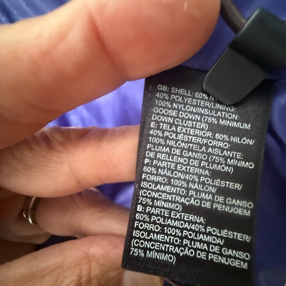 WOMENS  The North Face Totally Down Hooded Jacket SZ S/P Purple 600 - Picture 11 of 16